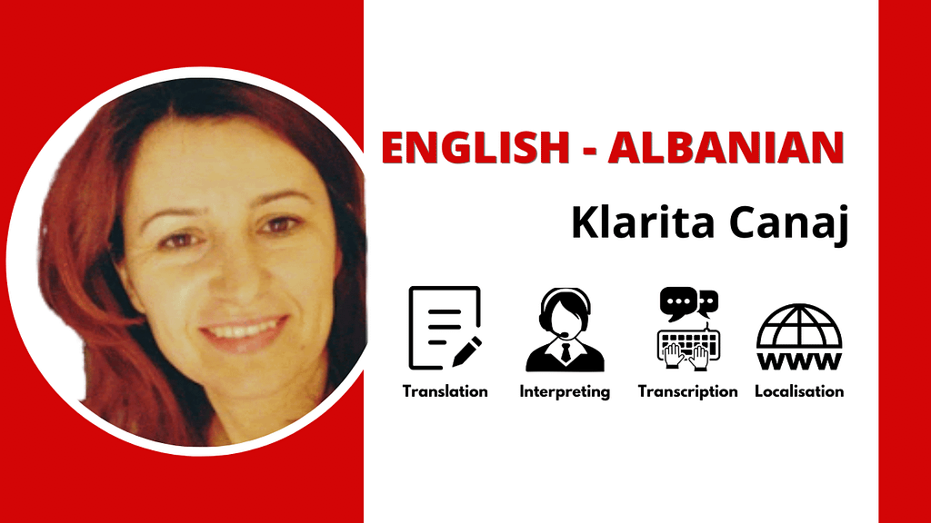 Albanian Interpreter, English-Albanian Translator - Klarita Canaj
